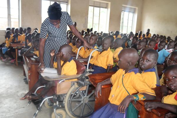 Disabled child at the refugee settlement